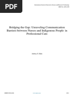 Bridging The Gap: Unraveling Communication Barriers Between Nurses and Indigenous People in Professional Care