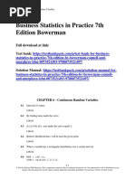 Business Statistics in Practice 7th Edition Bowerman Solutions Manual Download