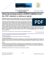 Molecular Docking Analysis of HER-2 Inhibitor From The ZINC Database As Anticancer Agents