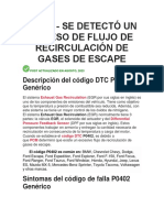 P0402 Exceso de Flujo de Recirculación de Gases de Escape