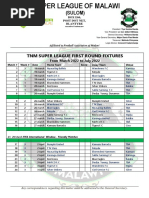 2022 TNM Super League First Round Fixtures