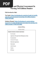 Health and Physical Assessment in Nursing 3rd Edition DAmico Solutions Manual 1