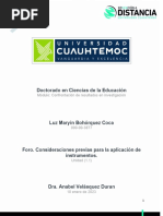 1.1. Foro. Consideraciones Previas para La Aplicacion de Instrumentos. Bohorquez Luz