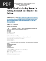 Essentials of Marketing Research Putting Research Into Practice 1st Edition Clow Test Bank Download