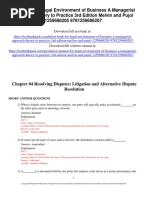 Legal Environment of Business A Managerial Approach Theory To Practice 3rd Edition Melvin Test Bank 1