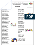 Atividade Da Semana 1 Ensino Religioso 1º Ano