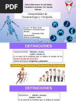 Generalidades en Traumatologia y Ortopedia