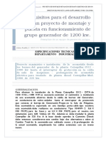 Proyecto de Montaje y Puesta en Funcionamiento de Grupo Generador de 1200 KW