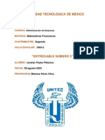 ENTREGABLE NÚMERO 2 - Matematicas Financieras