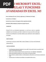 Curso Microsoft Excel Formulas y Funciones Avanzadas en Excel 365