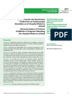 Caracterizacioacuten Del Nacimiento Preteacutermino en Embarazadas Atendidas en El Hospital Materno Infantil