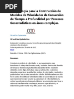 Metodología para La Construcción de Modelos de Velocidades de Conversión de Tiempo A Profundidad