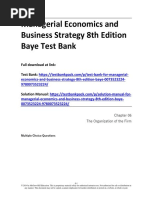 Managerial Economics and Business Strategy 8th Edition Baye Test Bank Download