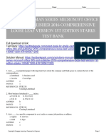 Shelly Cashman Series Microsoft Office 365 and Publisher 2016 Comprehensive Loose Leaf Version 1st Edition Starks Test Bank 1