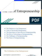 The Art of Entrepreneurship