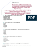 Spreadsheet Modeling and Decision Analysis A Practical Introduction To Business Analytics 7th Edition Cliff Ragsdale Test Bank 1