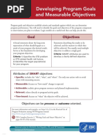 Developing Program Goals and Objectives