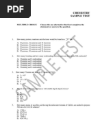 Sample Test Chemistry 2022