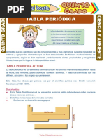 Tabla Periódica para Quinto Grado de Primaria