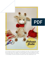 Jirafa Franky Amigurumi PDF Patron Gratis Paso A Paso