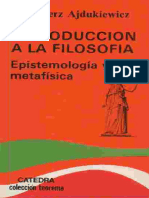 Introducción A La Filosofía - Epistemología y Metafísica - Kazimierz Ajdukiewicz