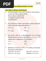 JEE Main Electromagnetic Waves Important Questions Free PDF