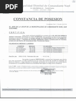 Constancia de Posesion Por 85,642 m2 de Municipalidad - Las Gemelas - Hector Servat Chocano