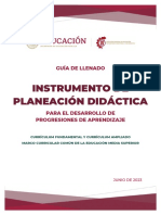 Guía de Llenado Del Instrumento de Planeación Didáctica