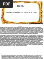 Obra de Cantar de Cantares de Frai Luis de Leon