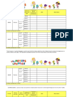 Planning de Cours Les Petits Loustics 1