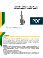 Pressure Relief Valve (PRV) New Set Pressure For Pressure Vessel Based On New MAWP