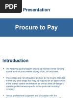 Procure To Pay - DC - Audit Programme