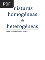 Misturas Homogêneas e Heterogêneas