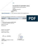 Supplier'S Declaration of Conformity (Sdoc)