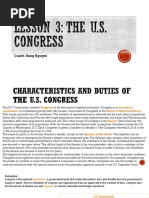 Civics and Government Lesson 3. The U.S. Congress Ss