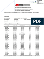 Certificado Movimiento Migratorio