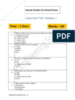 Environmental Studies Pre-Board Exam For PTT 1st 23-24 Batch