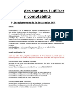 Résumé Des Comptes À Utiliser en Comptabilité