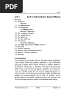 Unit 04 - Control Statements and Decision Making