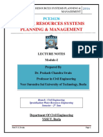 Water Resources Systems Planning and Management - Lecture