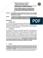 TDR Suministro de Red Primaria y Subestacion Electrica (A Todo Costo Incl. Elaboracion de Expediente Tecnico Sub Estacion)