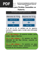 Fórmulas para Pérdidas Insensibles en Pediatría