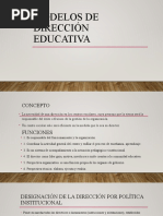 Modelos de Direccion Educativa