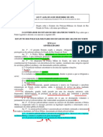 LEI ESTADUAL #4.630 - 76 Estatuto Da PM Atualizada Até A LC Nº 692 de 28 de Dezembro de 2021