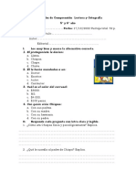 Evaluación de Comprensión Lectora y Ortografía 17 de 10