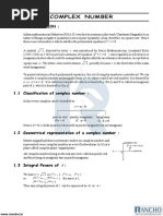 Complex Number - Chapter Notes