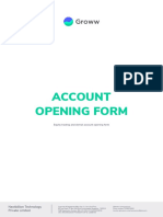 OnboardGroww Stock Account Opening Form