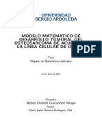 Modelo Matemático de Desarrollo Tumoral Del Osteosarcoma