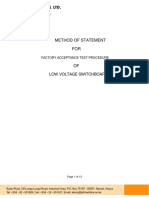 Factory Acceptance Test (FAT) Procedure of LV Switchboards