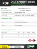 Hoja de Seguridad de Productos Químicos Lubra Engranes Ep 150